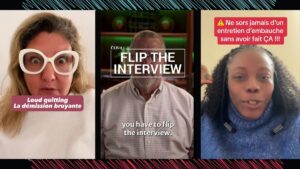 Screenshots of different content creators on TikTok