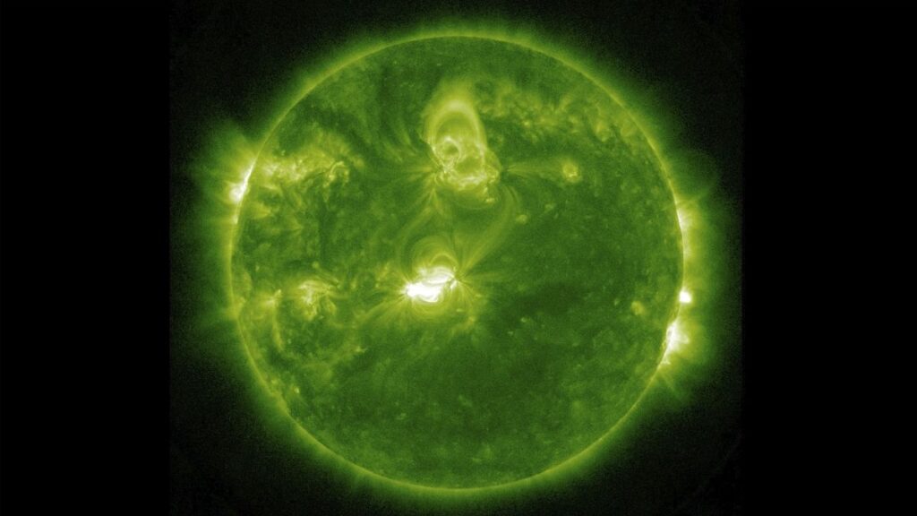 This image provided by NASA shows the Sun seen from the Solar Dynamics Observatory (SDO) satellite on Saturday, March 23, 2024.