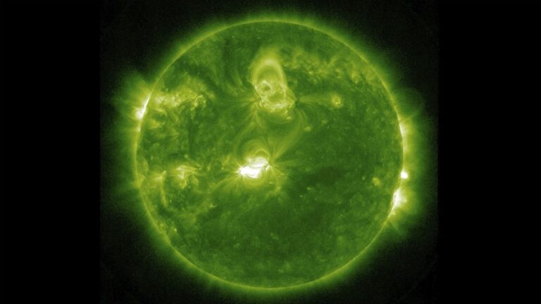 This image provided by NASA shows the Sun seen from the Solar Dynamics Observatory (SDO) satellite on Saturday, March 23, 2024.