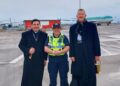 L’aeroporto di Dublino potrebbe rompere una tradizione di 76 anni di benedizione degli aerei a causa delle nuove regole di sicurezza 42 Father Des Doyle carrying out the annual blessing of the planes on 25 December 2023.