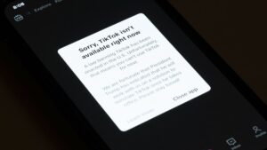 A message reading "Sorry, TikTok isn