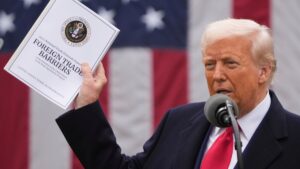 President Donald Trump speaks during an event to announce new tariffs in the Rose Garden at the White House, Wednesday, April 2, 2025, in Washington