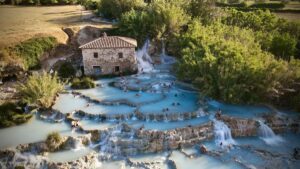 The five-star resort and nearby natural hot springs in Saturnia have become one of Italy’s most iconic wellness destinations.